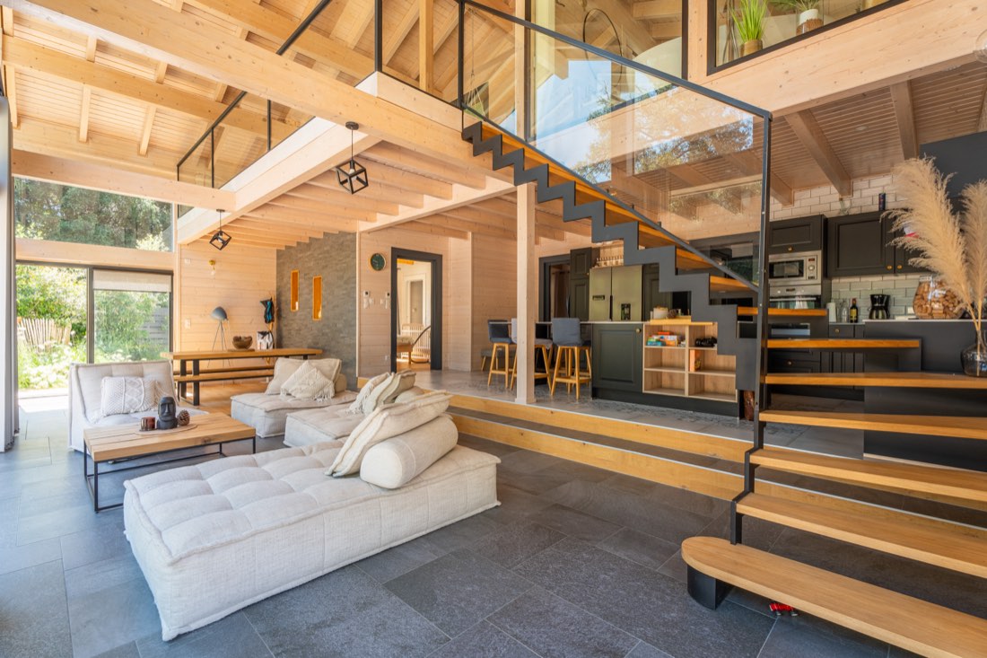 The staircase up to the mezzanine