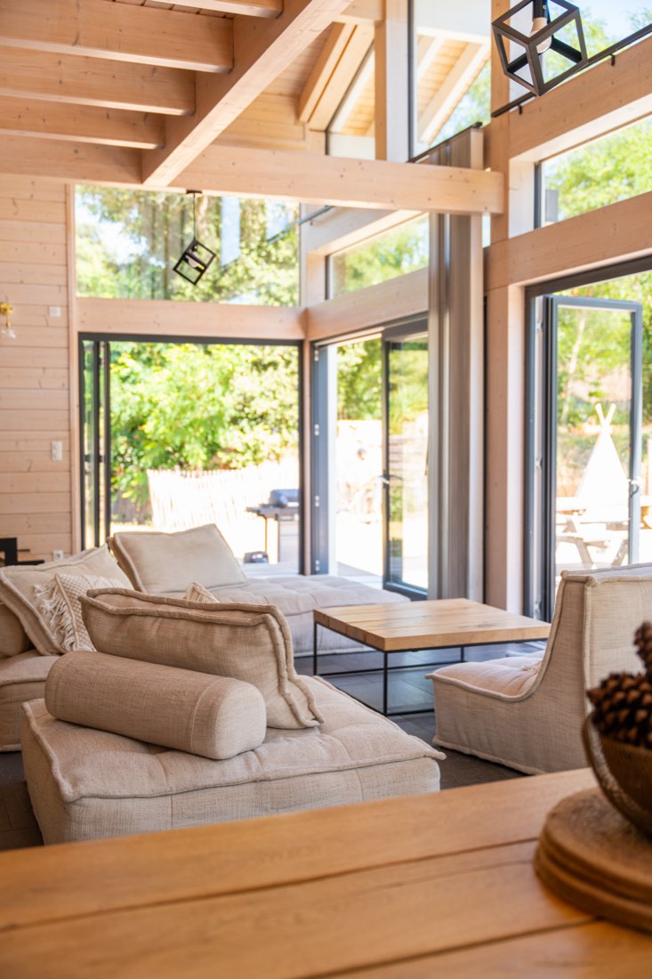 The living room facing the garden