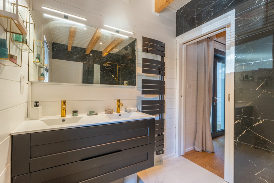 The twin basins downstairs